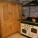 Bespoke oak cupboards at kicthen in Chester